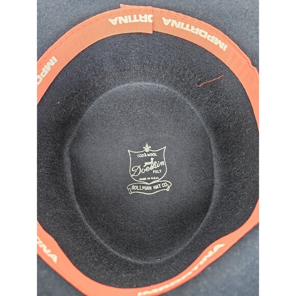 Vintage Importina Bollman Women's Blue Hat 100% Wool Doeskin Felt - Picture 10 of 12